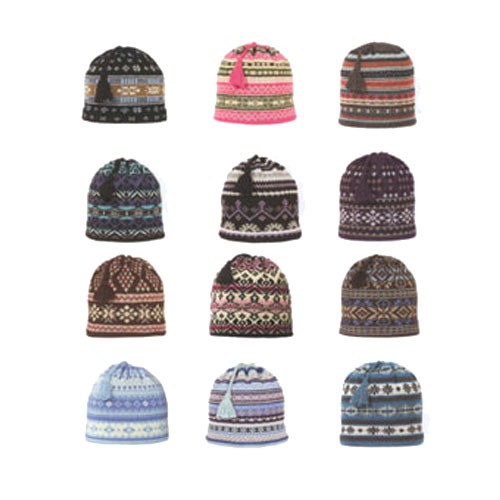 Turtle Fur Knit Hat with Tassel - Womens