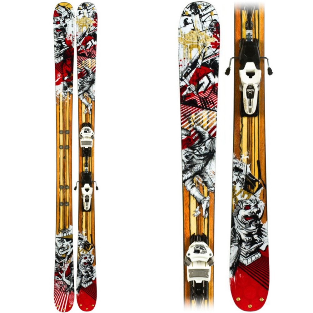 K2 Kung Fujas Twin Tip Skis with Schizofrantic Bindings 2010