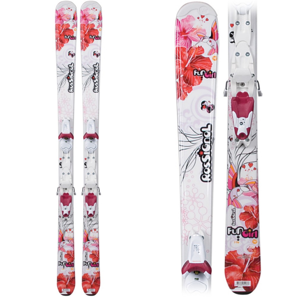 Rossignol Fun Girl Jr Kids Skis with Saphir 45 Bindings 2010